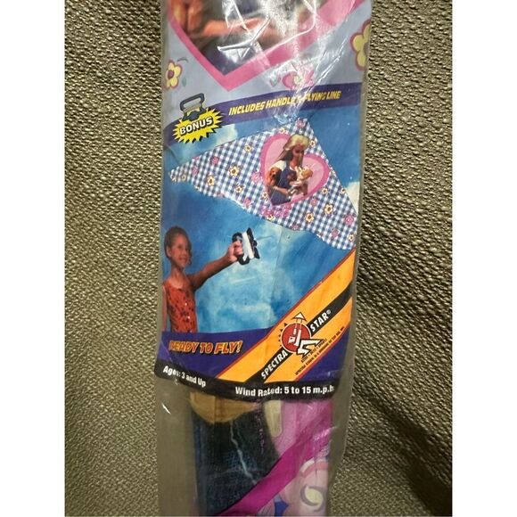 Vintage NEW 1996 90s Barbie Themed 42in TOY BIZ Kite Super Flyer NIP Sealed VTG - Picture 5 of 5